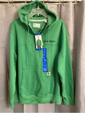 John Deere Green Men's Crewneck Hoodie with Front Pocket